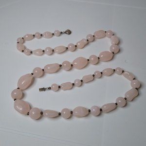 Vintage Light Pink Plastic Bead Necklace 30.5 Inches